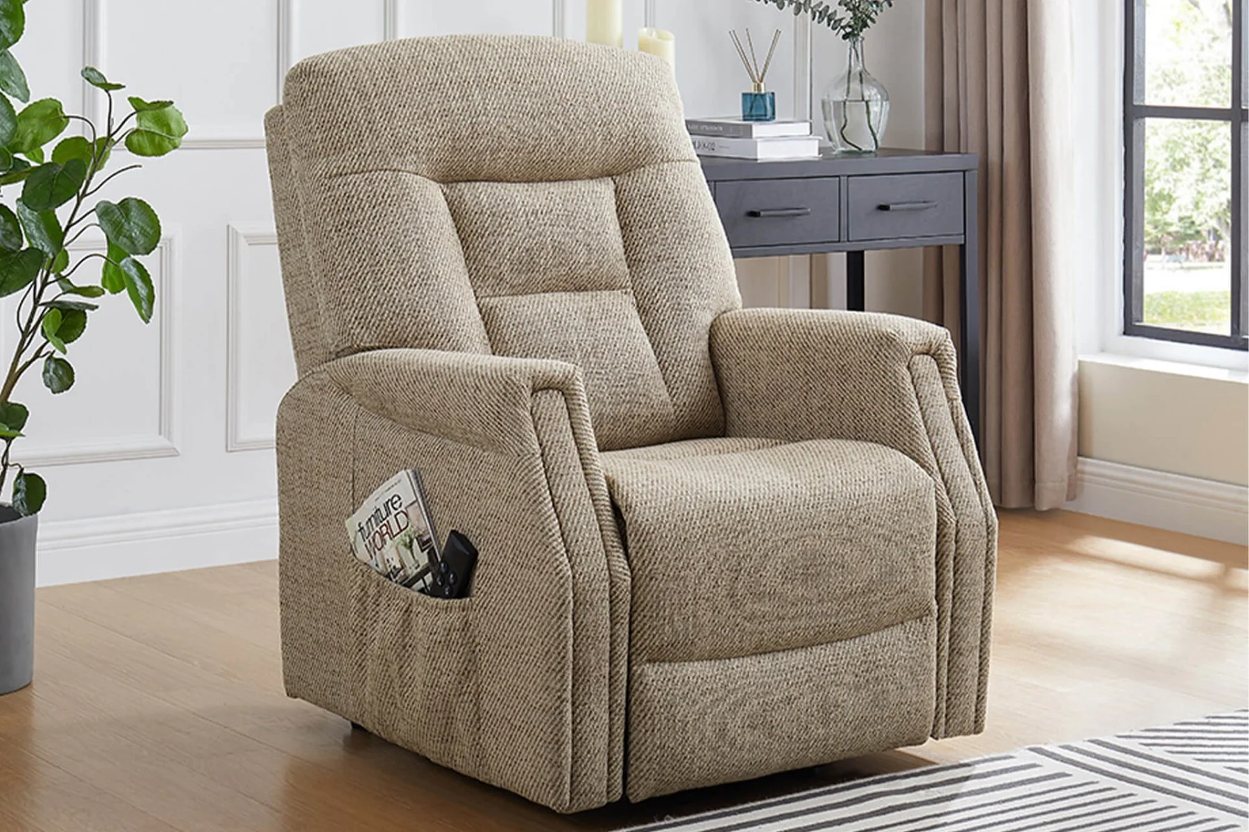 Prescot Electric Lift & Rise Chair – Dual Motor Recliner in Dark Grey 800mm - Image 2