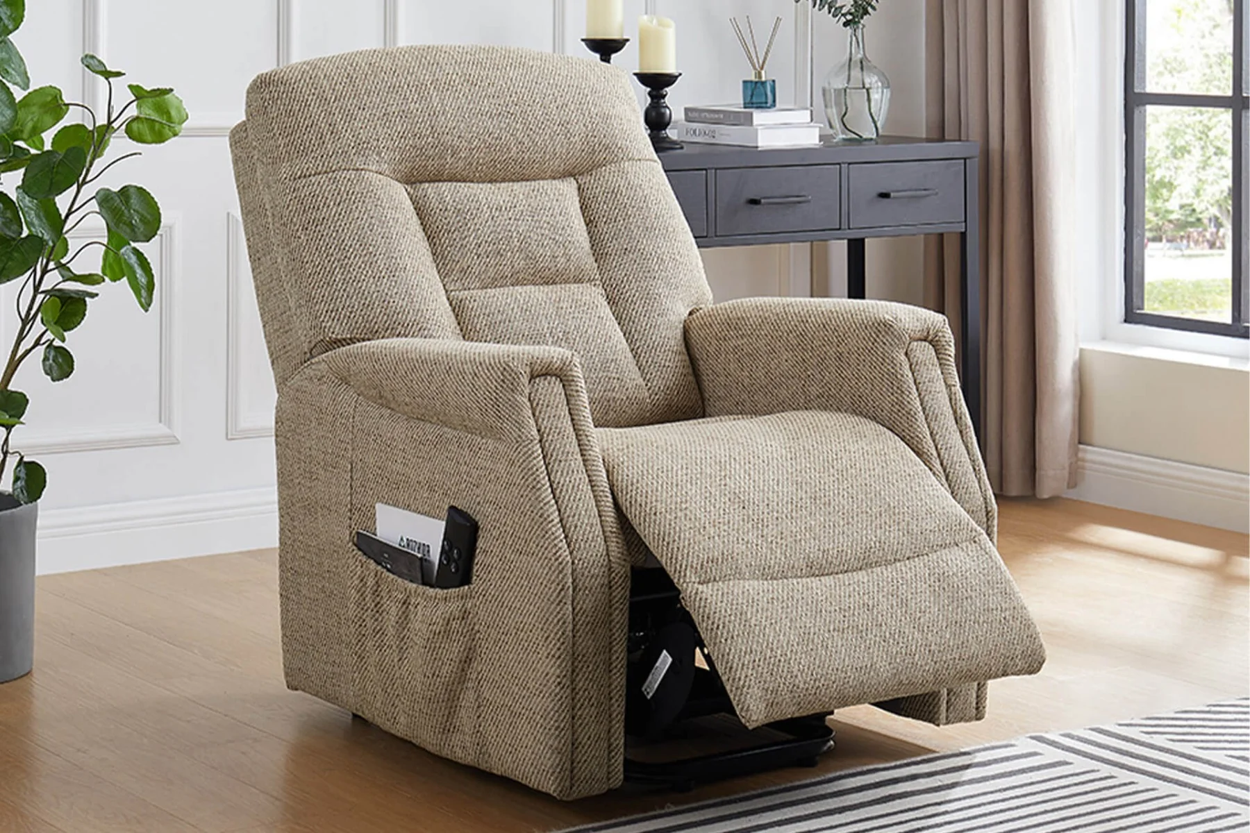Prescot Electric Lift & Rise Chair – Dual Motor Recliner in Dark Grey 800mm - Image 3