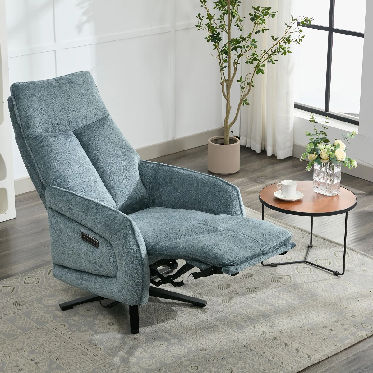 Prestige Fabric Swivel Chair – Electric Recliner with Triple Motor Action - Image 2