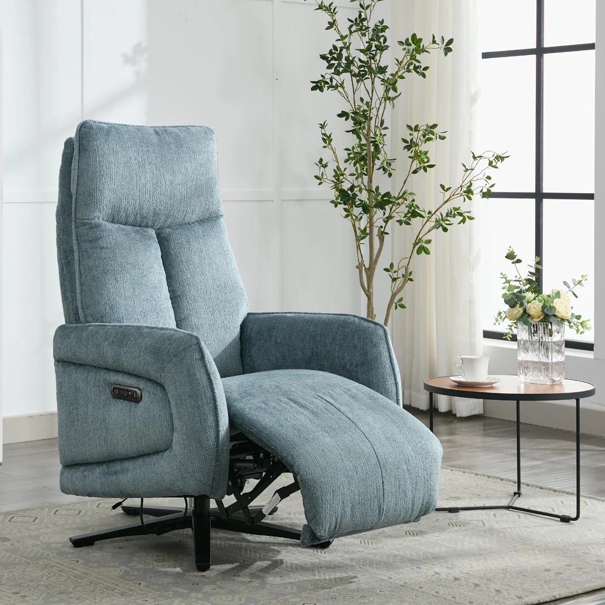 Prestige Fabric Swivel Chair – Electric Recliner with Triple Motor Action - Image 3