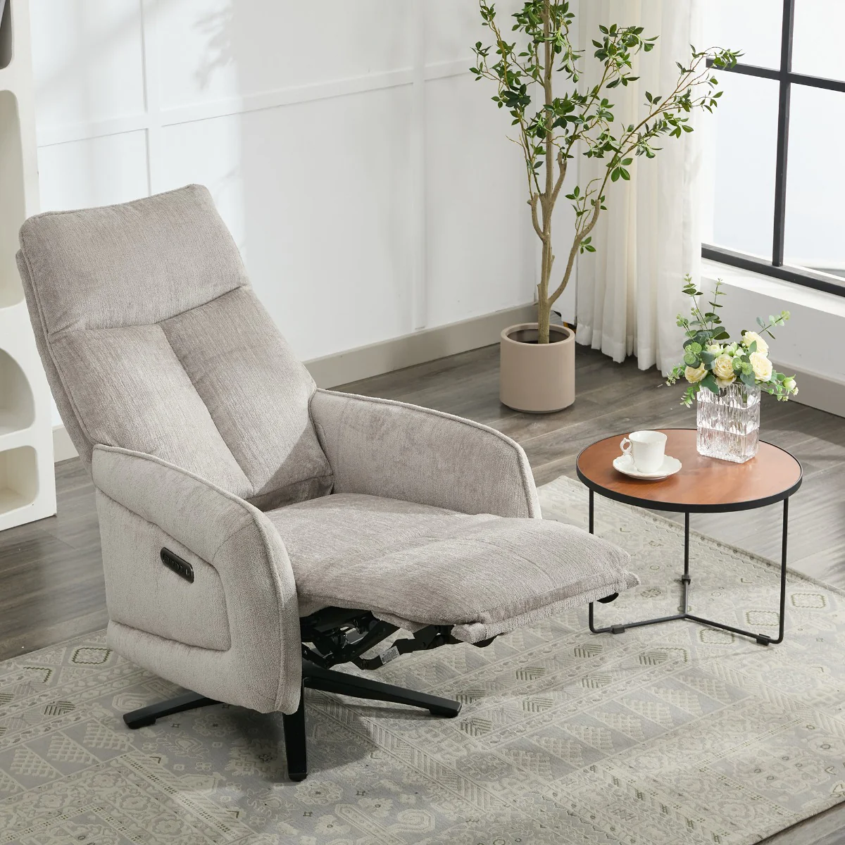 Prestige Fabric Swivel Chair – Electric Recliner with Triple Motor Action - Image 2