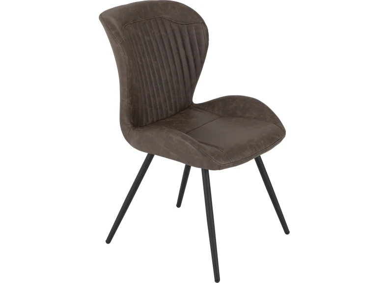 Quebec Faux Leather Dining Chairs – Black Metal Frame 905mm (Sold In Fours) - Image 11