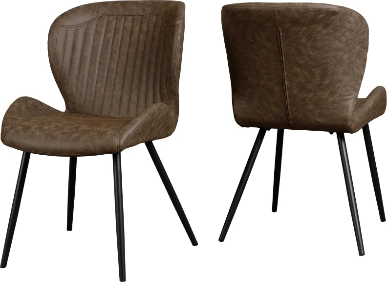 Quebec Faux Leather Dining Chairs – Black Metal Frame 905mm (Sold In Fours) - Image 3