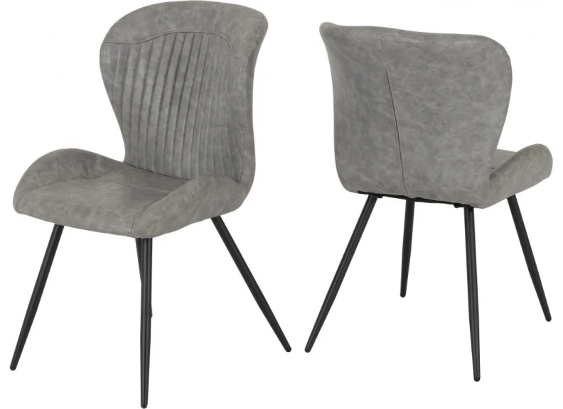 Quebec Faux Leather Dining Chairs – Black Metal Frame 905mm (Sold In Fours) - Image 4