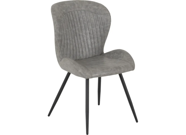 Quebec Faux Leather Dining Chairs – Black Metal Frame 905mm (Sold In Fours) - Image 5
