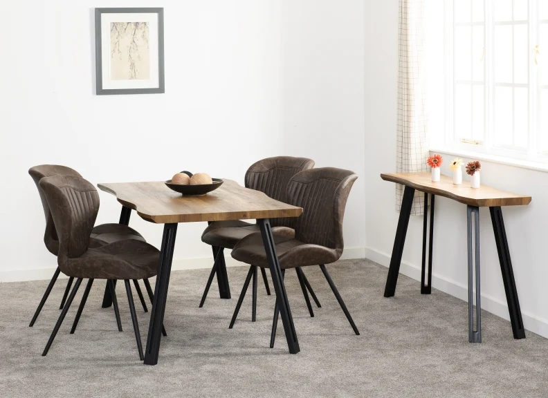 Quebec Oak Wave Edge Dining Sets