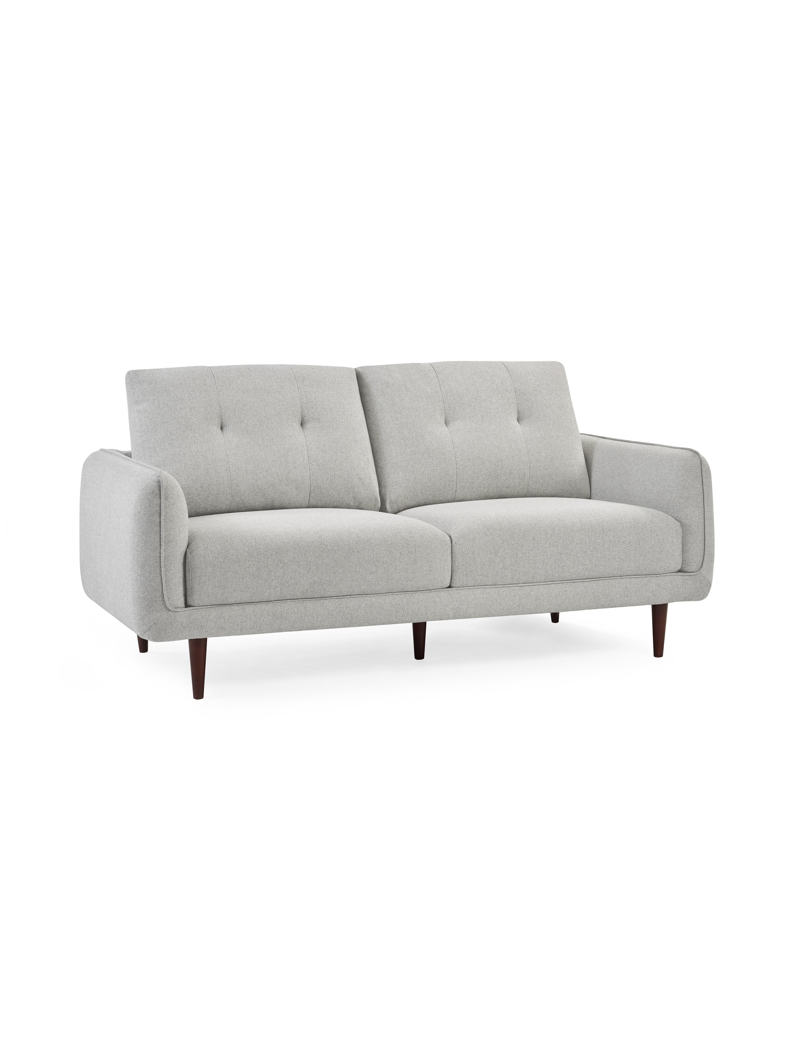 Remy 3 Seater Sofa – Light Grey Fabric with Tufted Back Cushions - Image 2