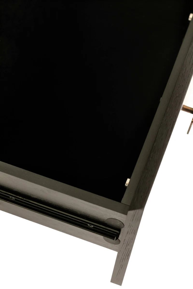 Rhodes 2 Drawer Bedside Table – Ebony with Sintered Stone Top - Image 10