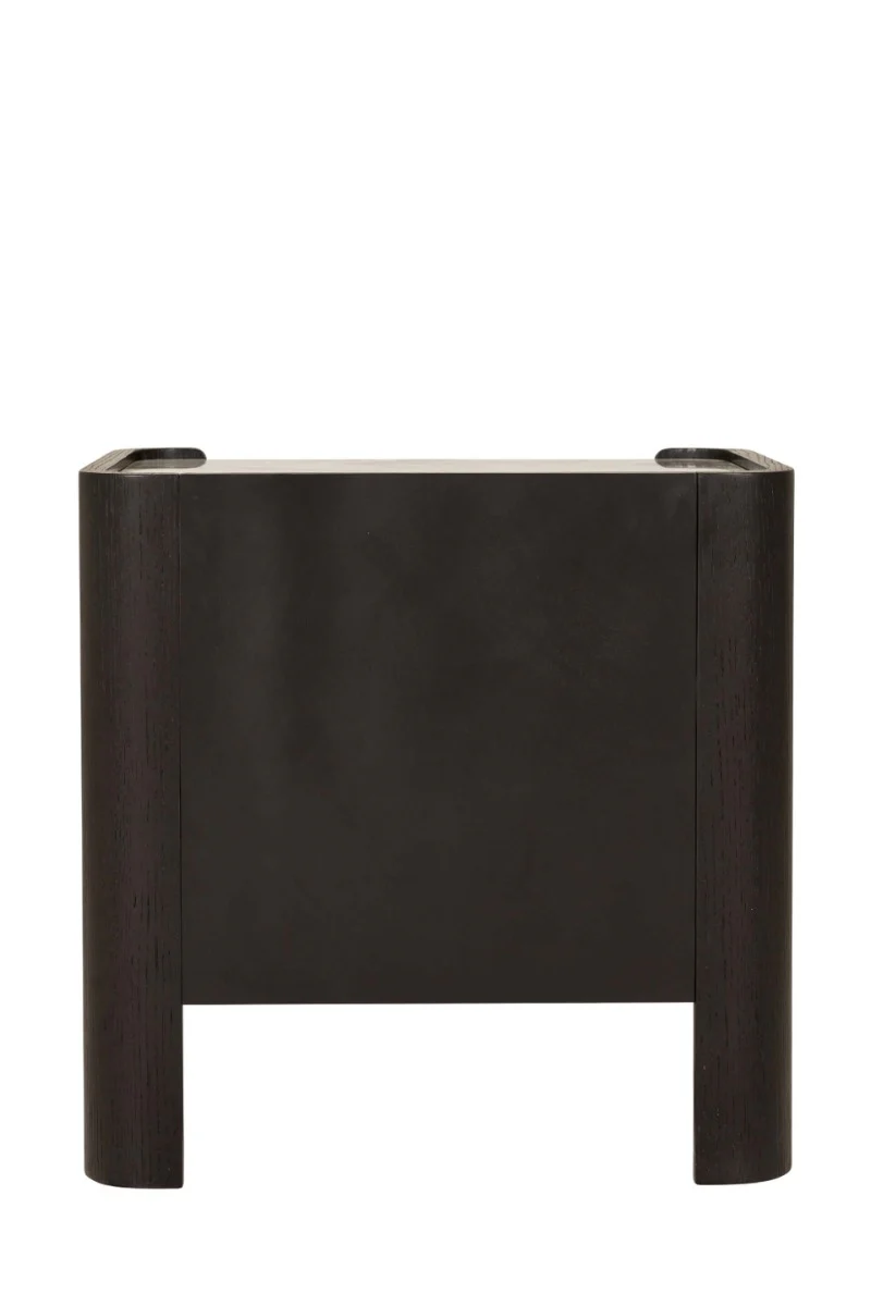 Rhodes 2 Drawer Bedside Table – Ebony with Sintered Stone Top - Image 4