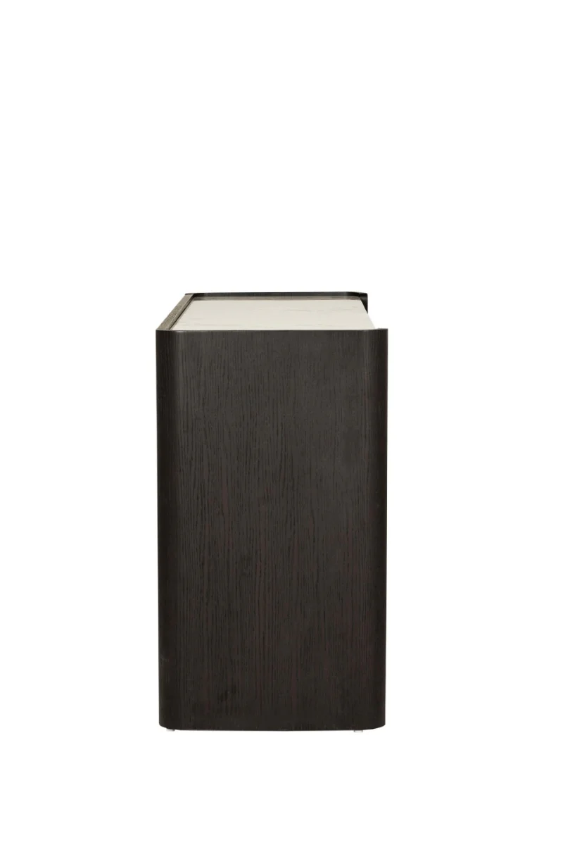 Rhodes 6 Drawer Chest of Drawers in Ebony – Luxury Dressing Chest with Sintered Stone Top and Copper Handles - Image 6