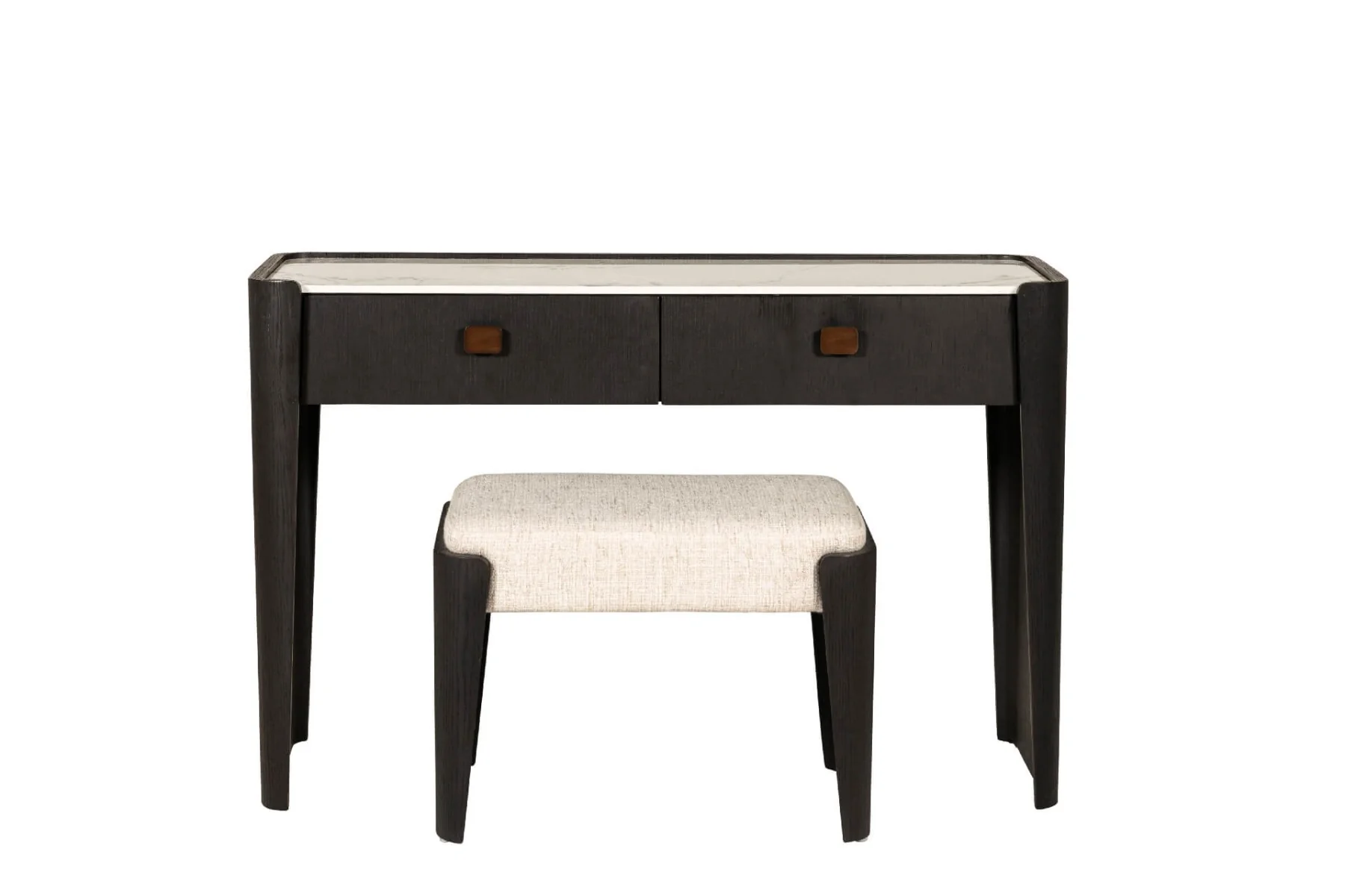 Rhodes Dressing Stool in Ebony – Luxury Design 450mm Height - Image 2
