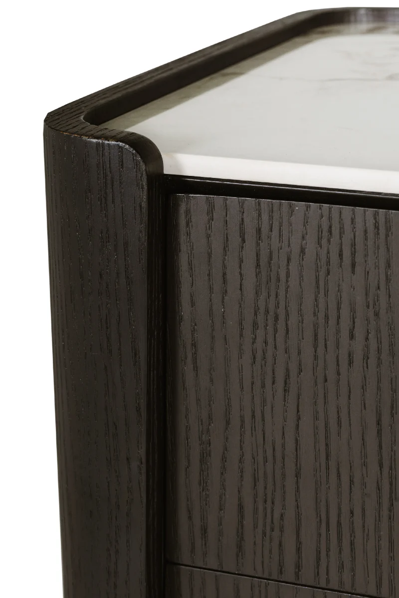 Rhodes Tall 5 Drawer Chest – Ebony with Sintered Stone Top - Image 6