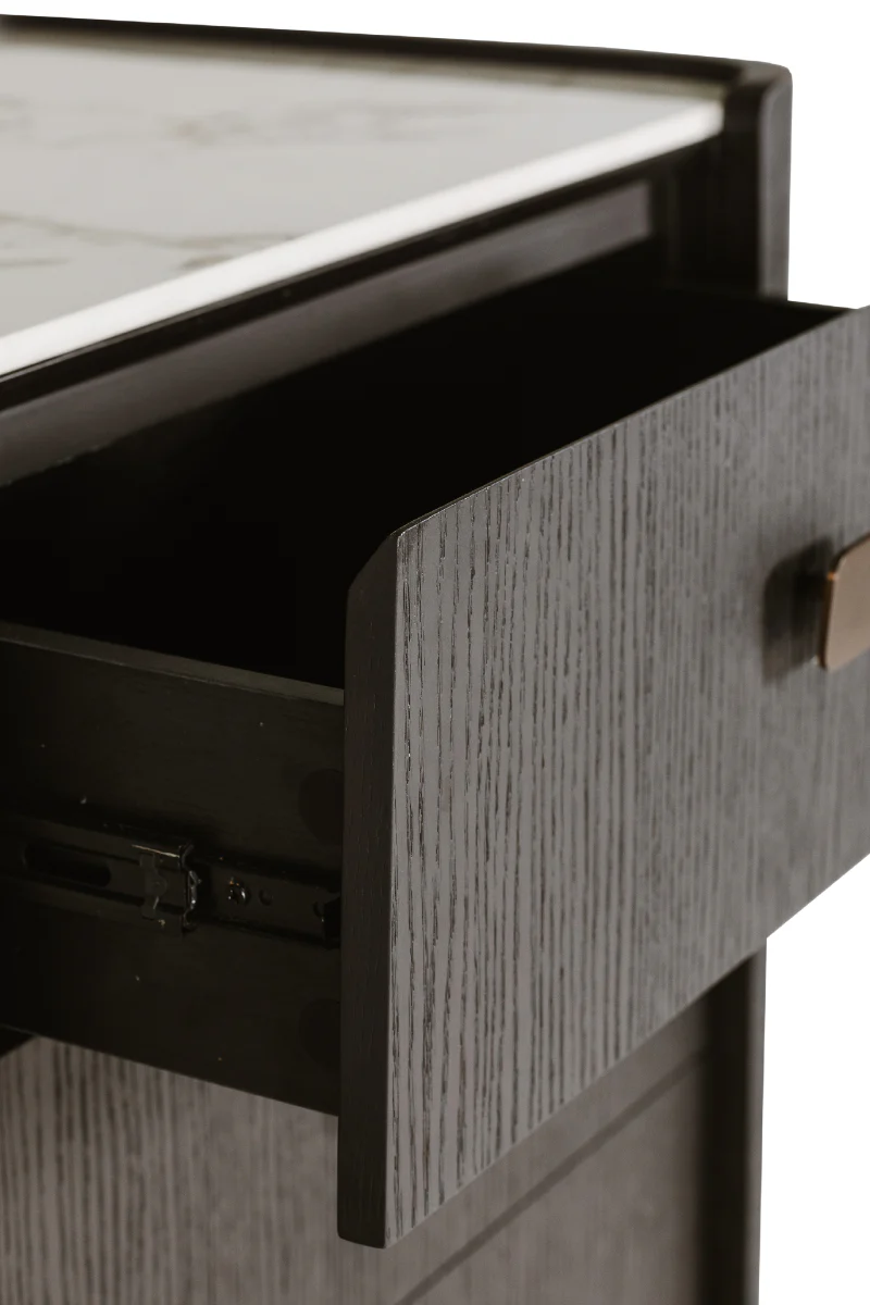 Rhodes Tall 5 Drawer Chest – Ebony with Sintered Stone Top - Image 9