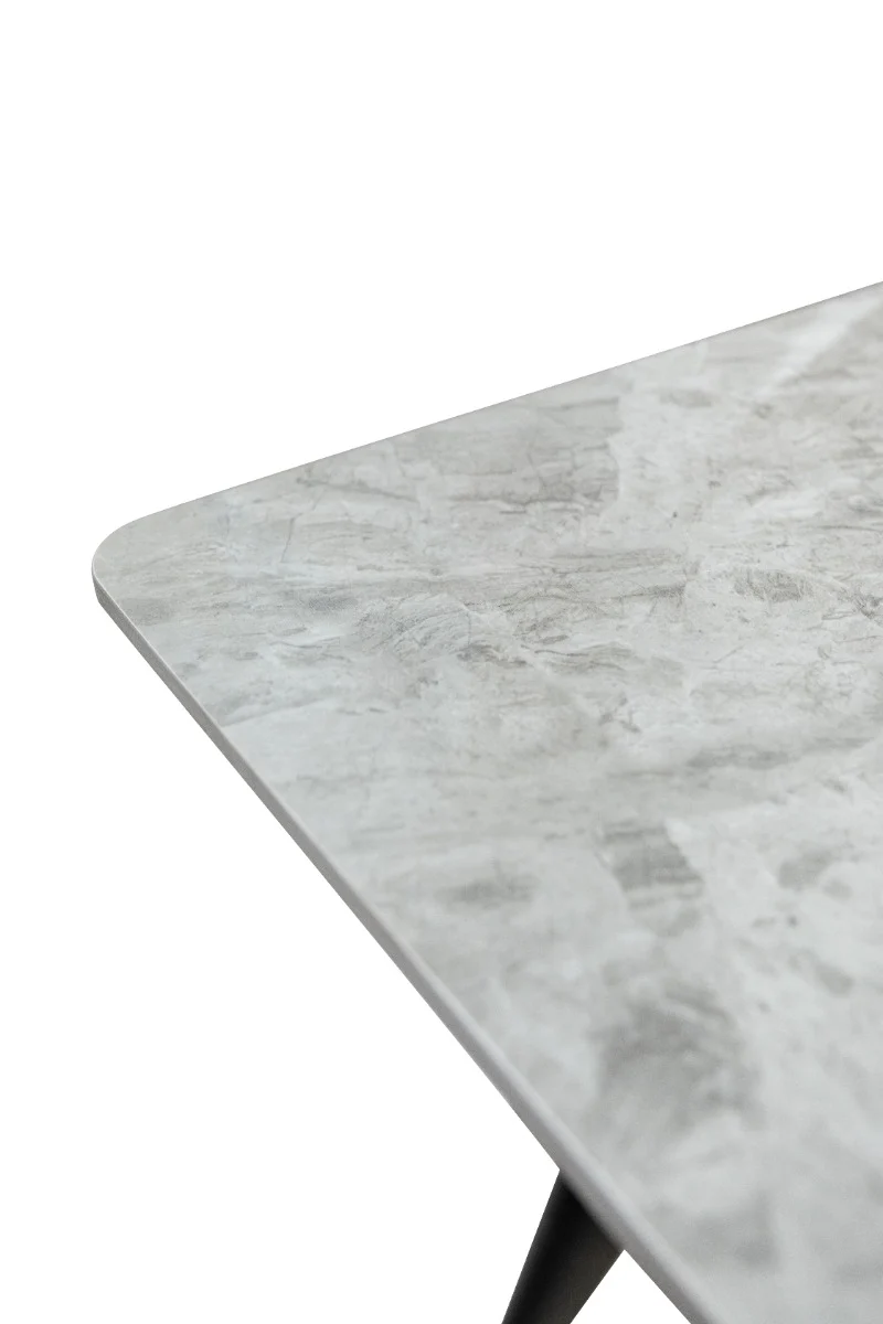 Riga 1.3m Dining Table – Italy Grey with Black Legs - Image 4