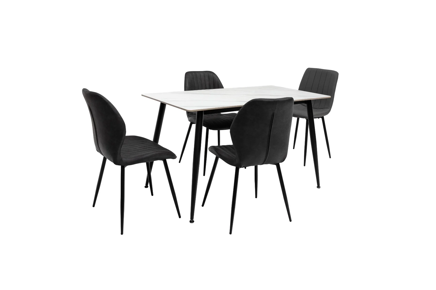 Riga 1.3m Dining Table – Snow White with Black Legs, Sleek Modern Design - Image 4