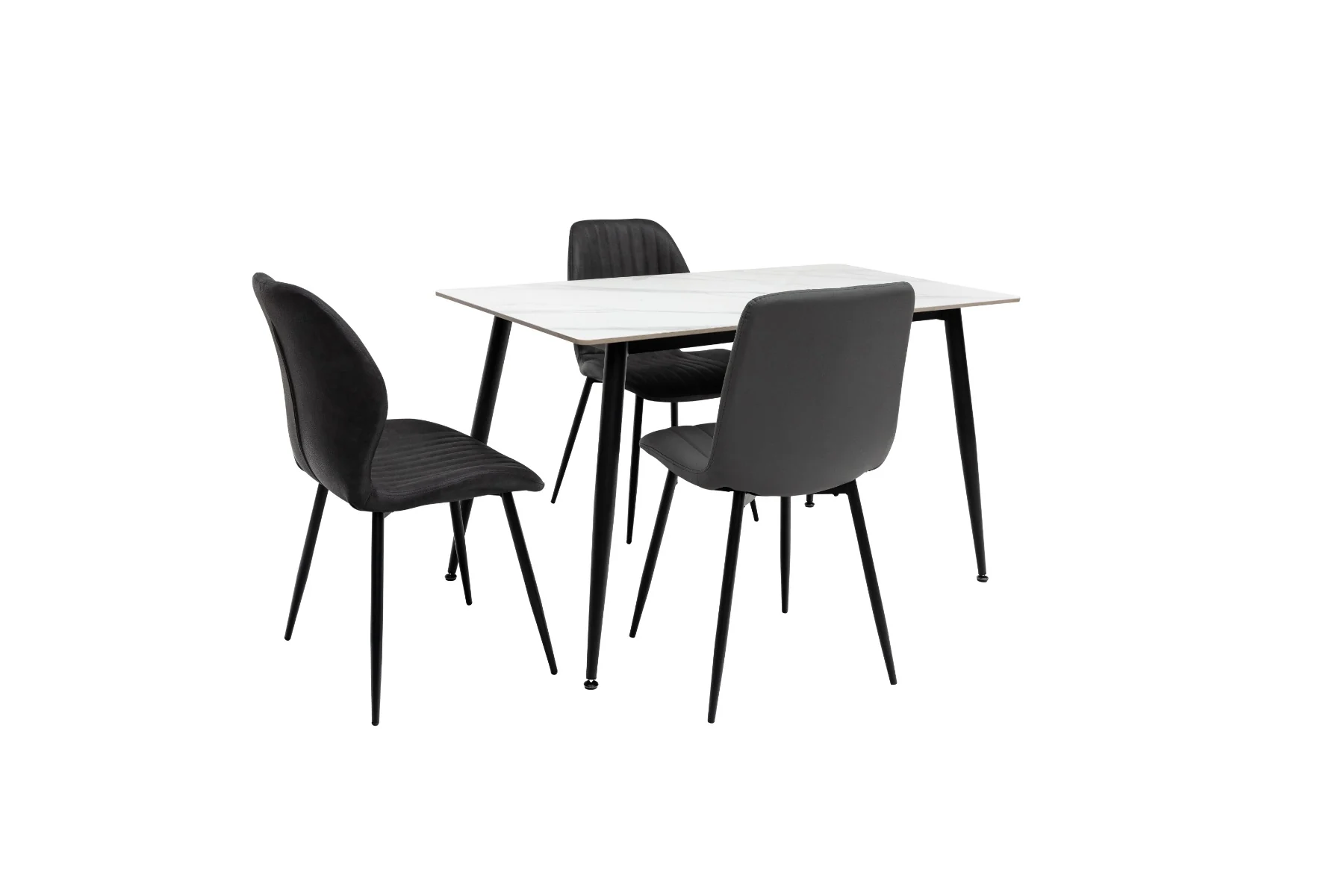 Riga 1.3m Dining Table – Snow White with Black Legs, Sleek Modern Design - Image 5