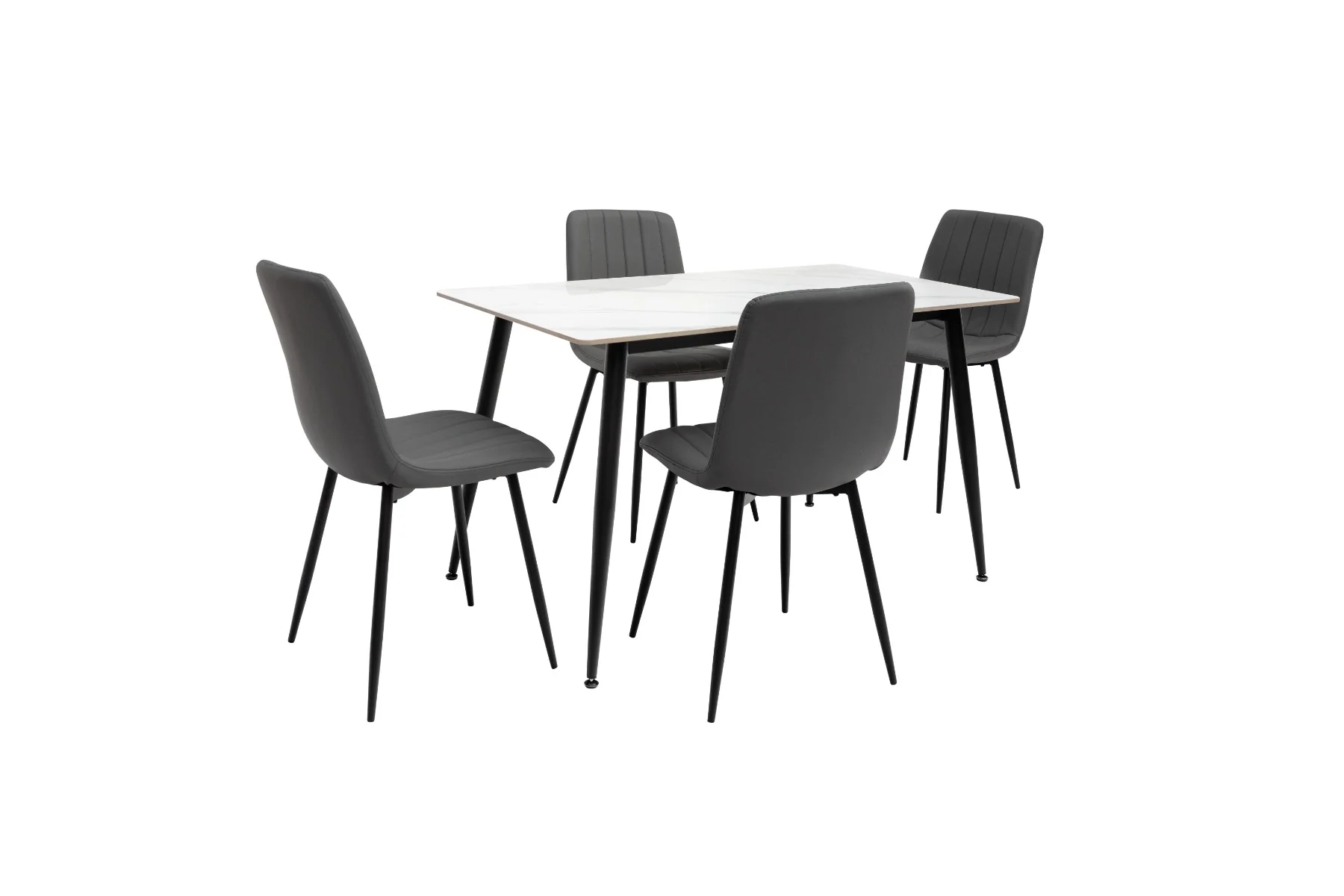 Riga 1.3m Dining Table – Snow White with Black Legs, Sleek Modern Design - Image 7