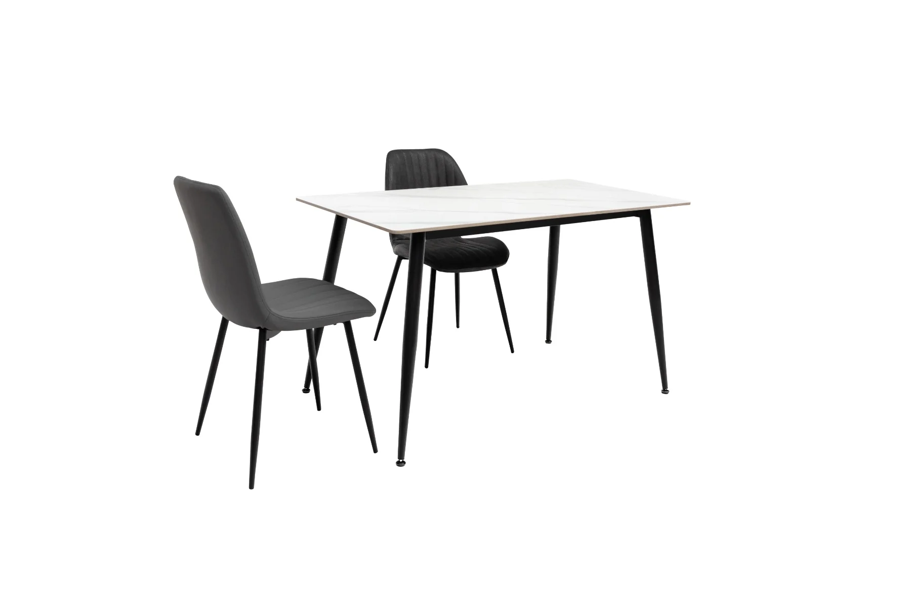 Riga 1.6m Dining Table – Snow White with Black Legs, Modern Elegance - Image 6
