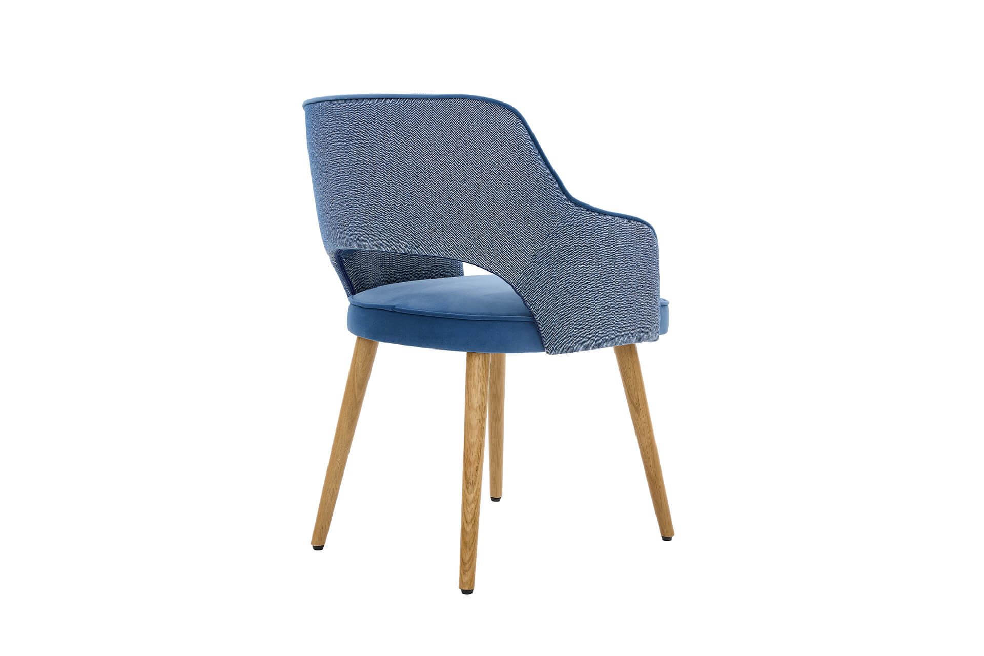 Ripley Dining Chair – Blue Two-Tone Upholstery with Solid Oak Legs - Image 3