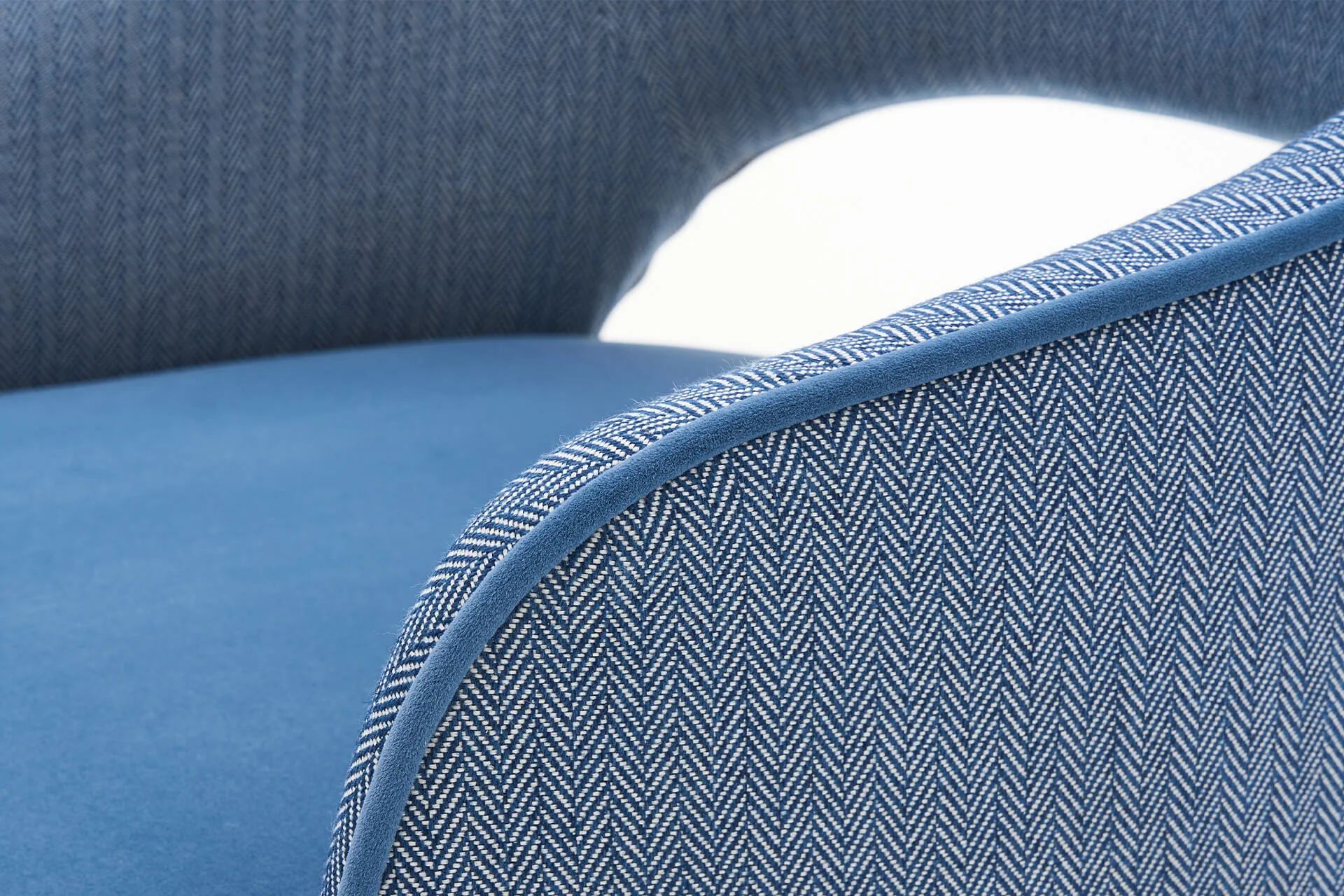 Ripley Dining Chair – Blue Two-Tone Upholstery with Solid Oak Legs - Image 4