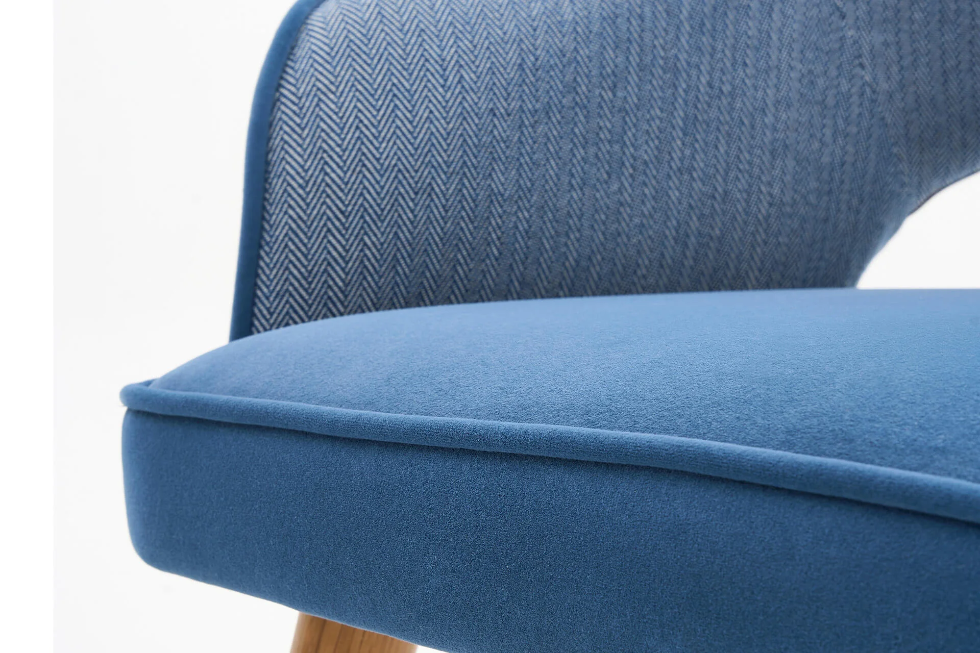 Ripley Dining Chair – Blue Two-Tone Upholstery with Solid Oak Legs - Image 5