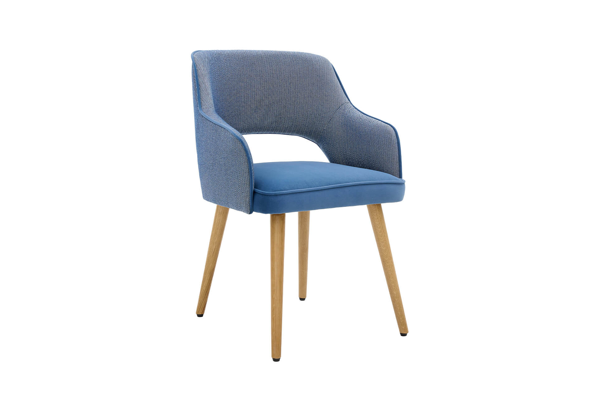 Ripley Dining Chair – Blue Two-Tone Upholstery with Solid Oak Legs - Image 7
