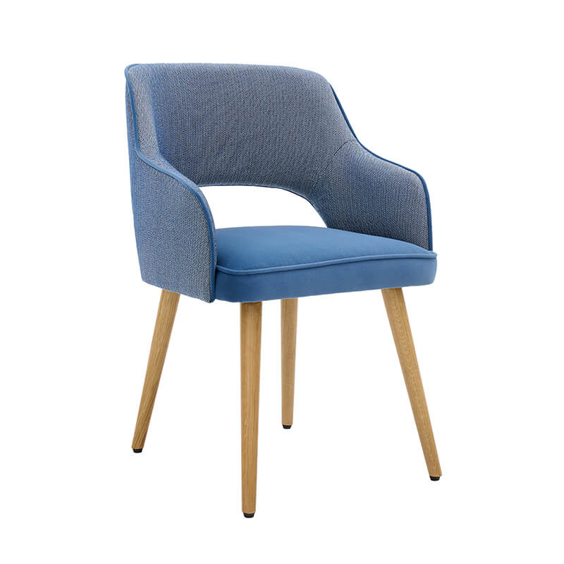 Ripley Dining Chair – Blue Two-Tone Upholstery with Solid Oak Legs - Image 8