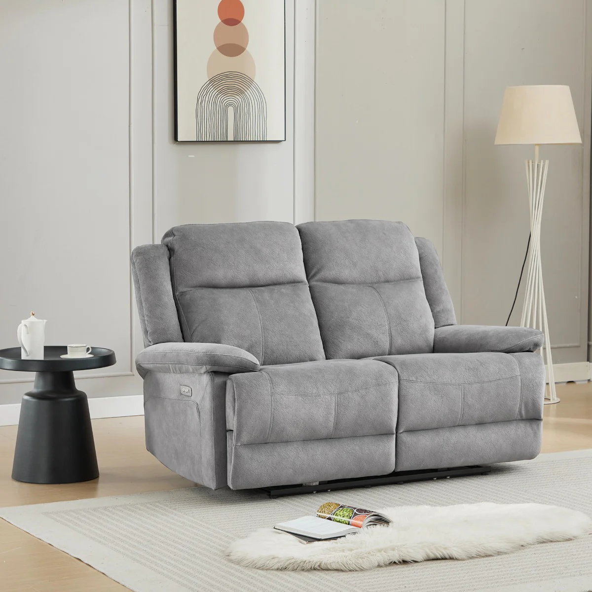 Rockport 2 Seater Electric Recliner – Dusk Soft Touch Fabric with USB Port - Image 2