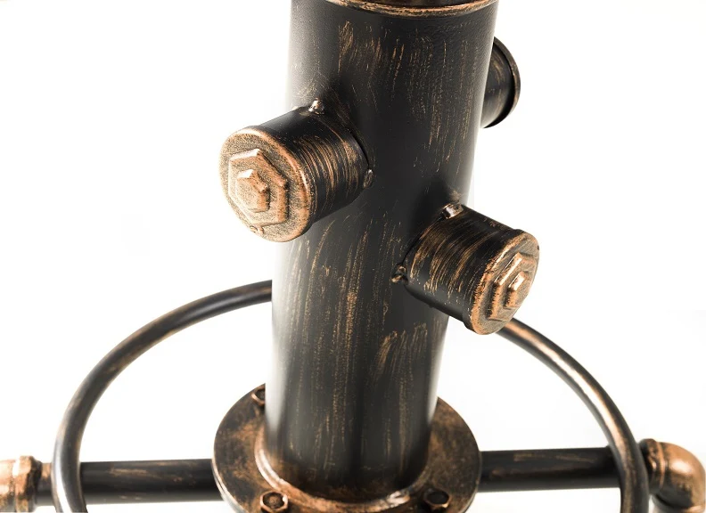 Rockport Pipework Bar Set – Rustic Elm Top with Brushed Copper Finish - Image 5