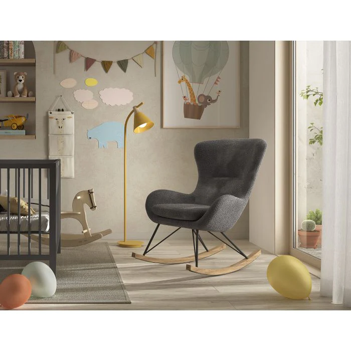 Rocky Rocking Chair Maxi – Anthracite Boucle Fabric - Image 2