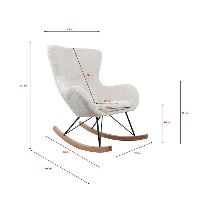 Rocky Rocking Chair Maxi – Anthracite Boucle Fabric - Image 4