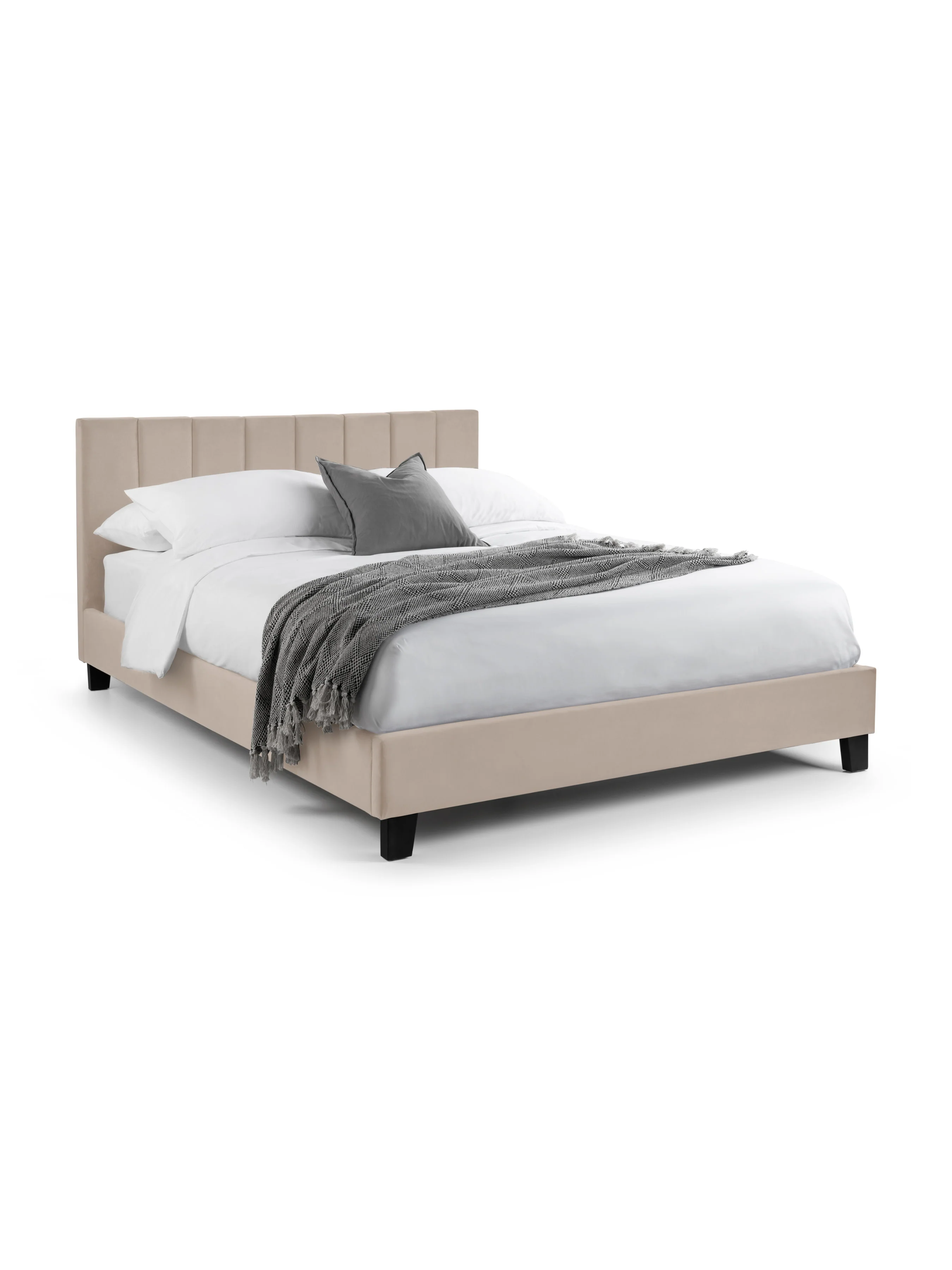 Rosa Cream Velvet Upholstered 120cm Small Double Bed - Image 2