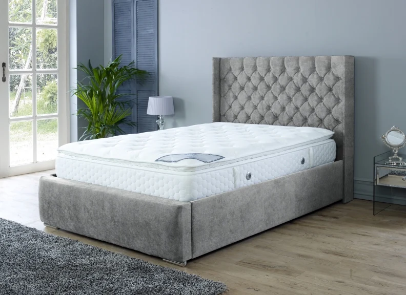 Rosalyn Naples Fabric Bedframe – Upholstered with Optional Ottoman Storage - Image 39