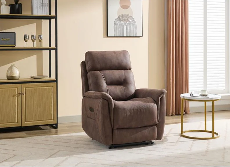 Rowan Powered Reclining Armchair – Chocolate Brown Fabric with Power Recline
