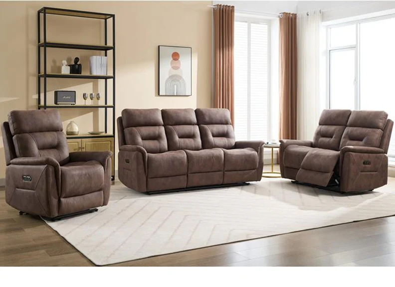 Rowan Powered Reclining Armchair – Chocolate Brown Fabric with Power Recline - Image 2