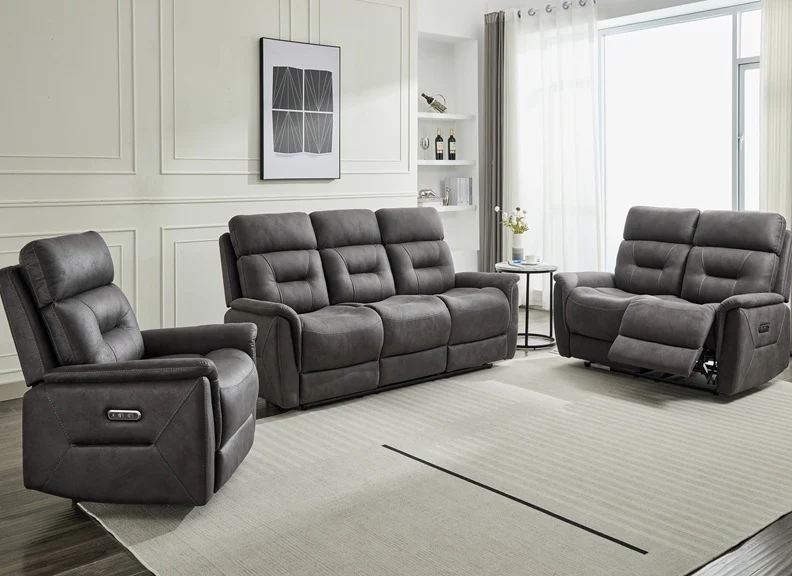 Rowan Powered Grey Reclining Armchair