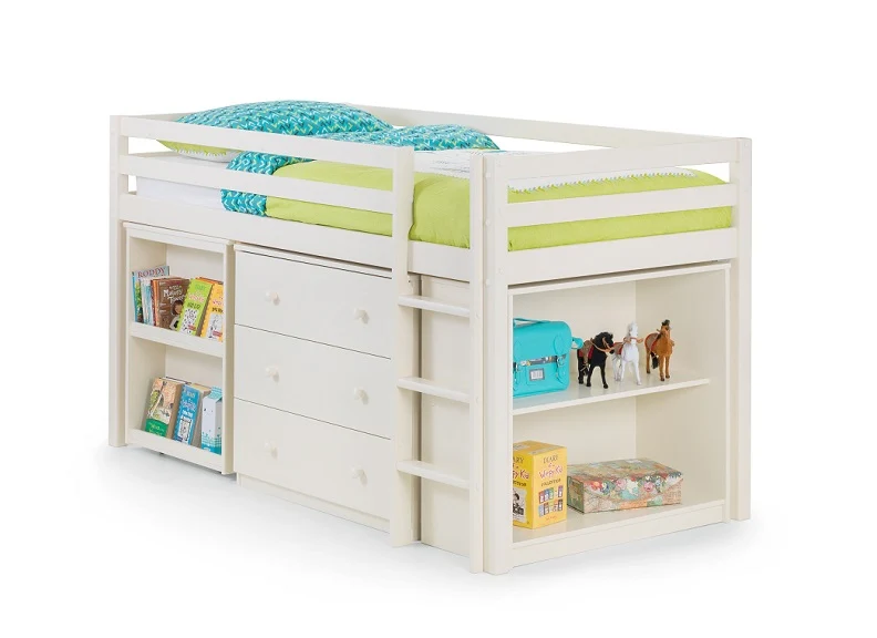 Roxy Sleep Station – Space-Saving Bed with Study Desk and Storage in Stone White - Image 4