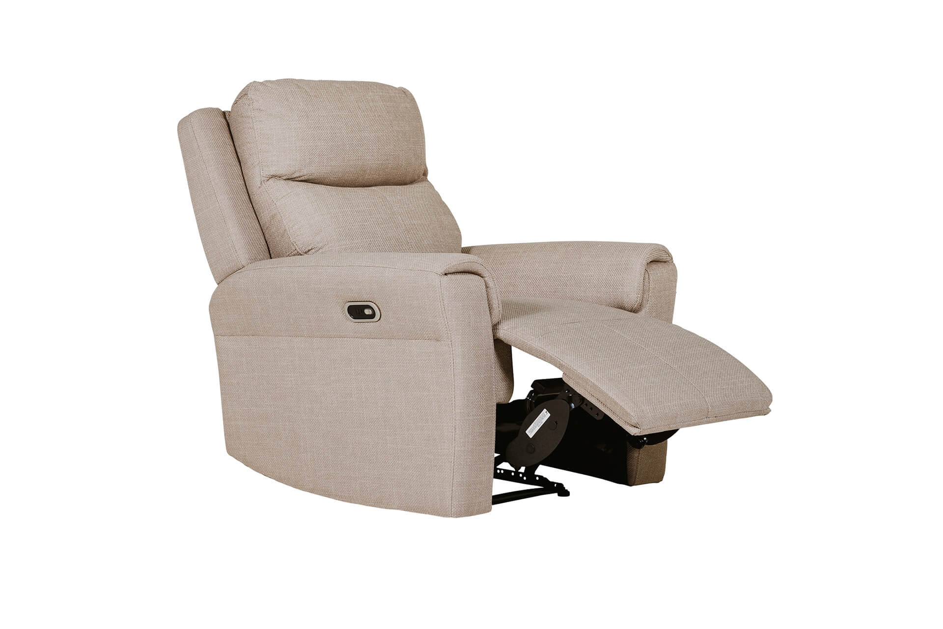 Russo 1 Seater Electric Recliner – Mushroom Fabric with USB Ports - Image 10