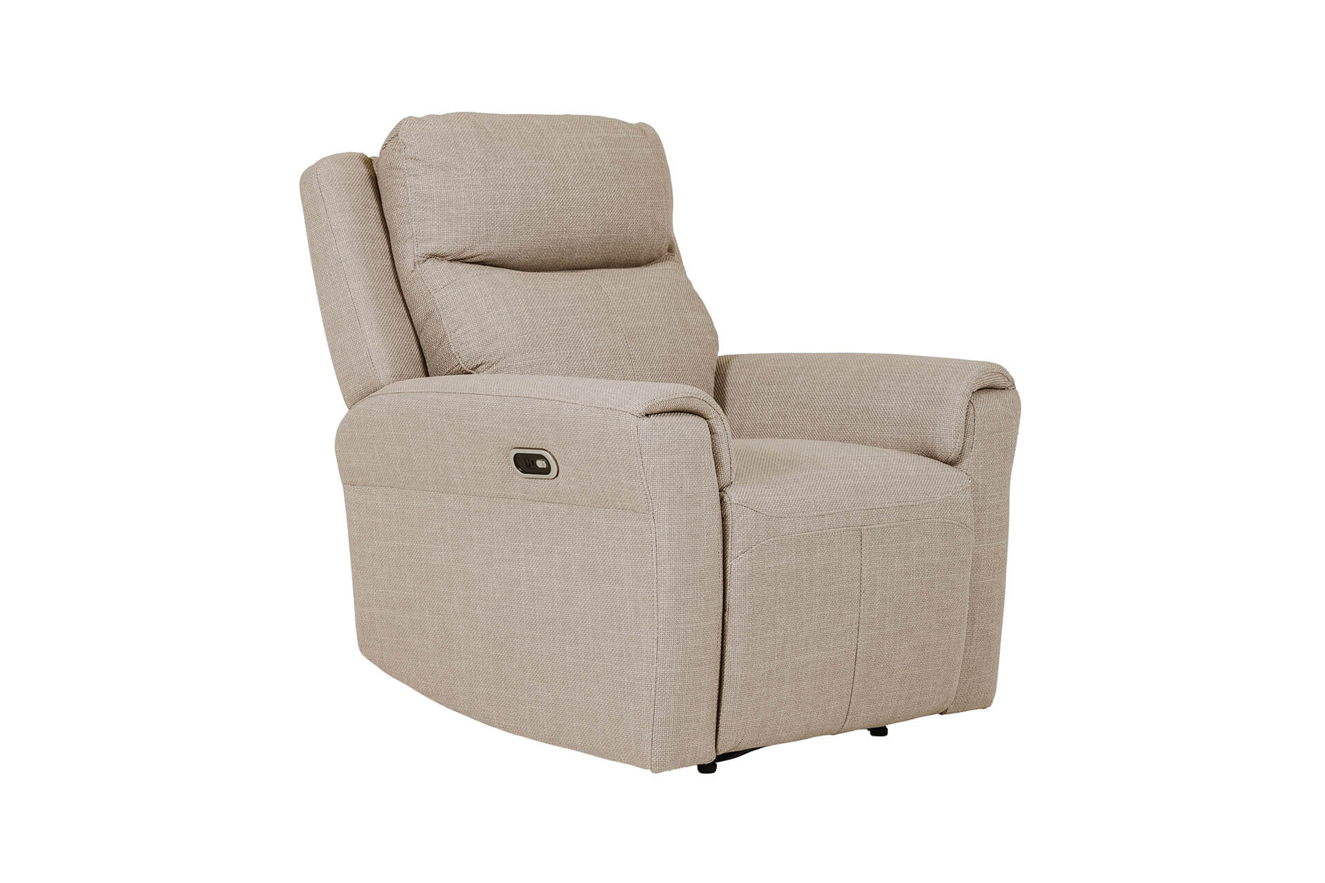 Russo 1 Seater Electric Recliner – Mushroom Fabric with USB Ports - Image 11