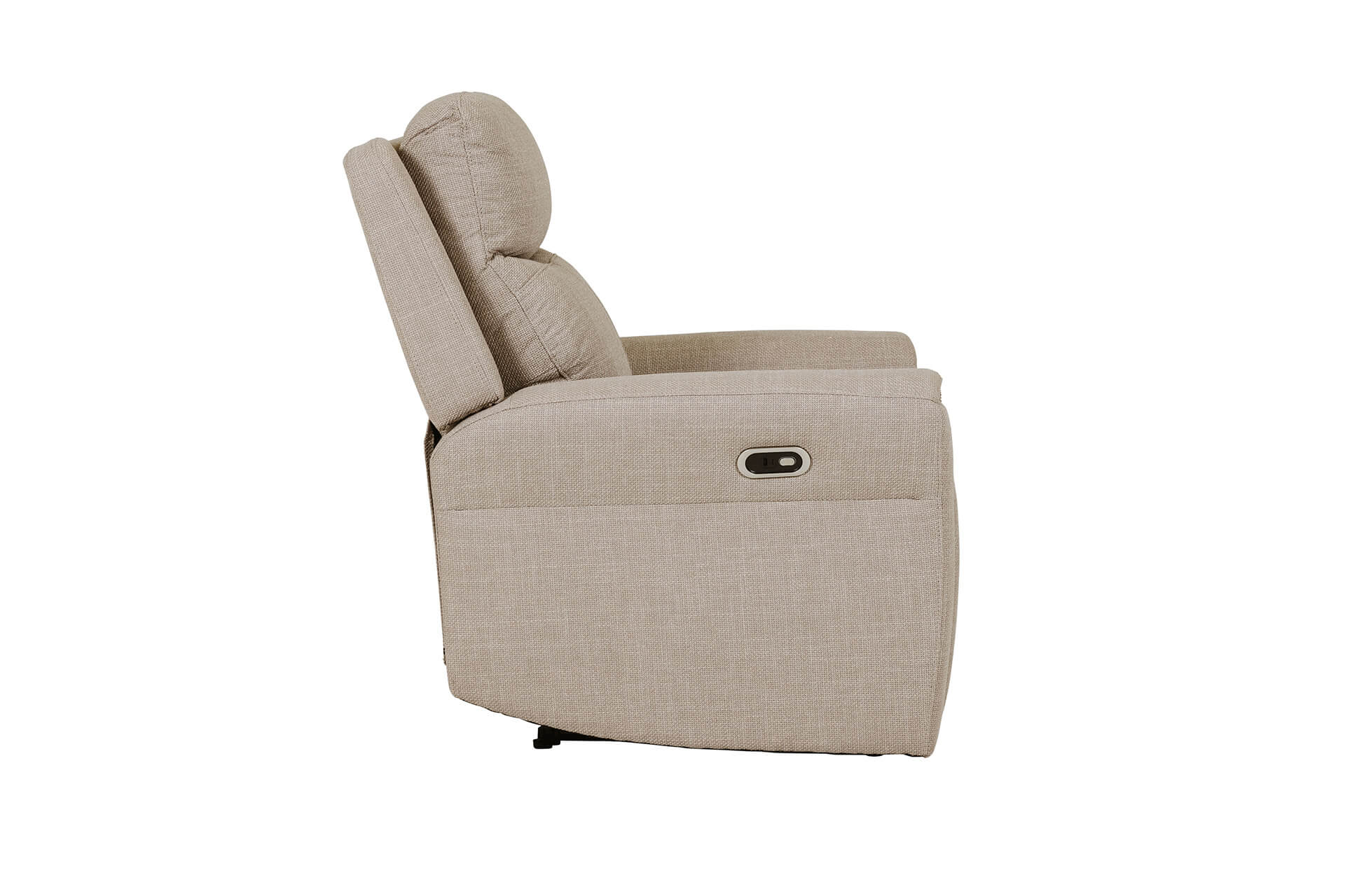 Russo 1 Seater Electric Recliner – Mushroom Fabric with USB Ports - Image 4