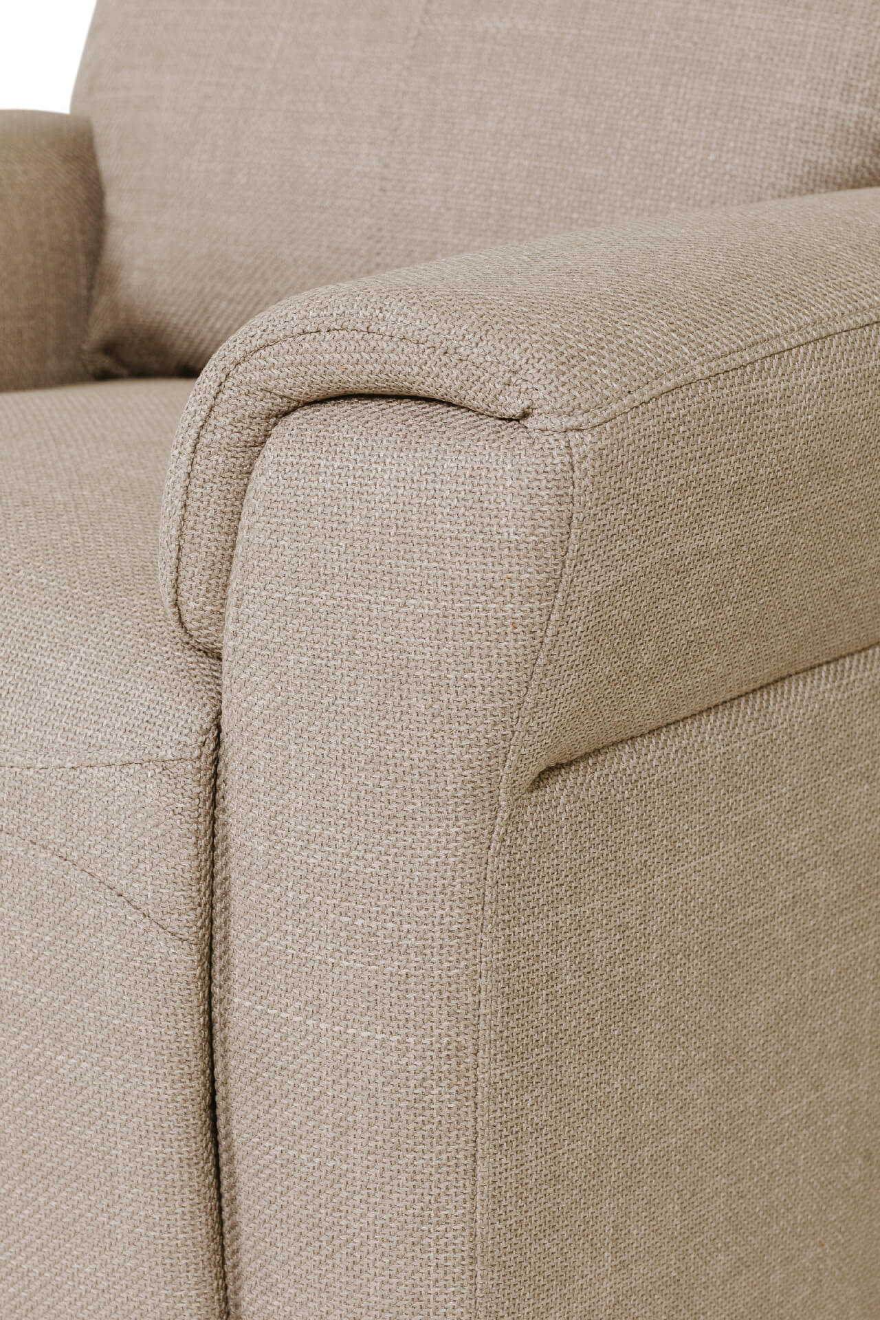 Russo 1 Seater Electric Recliner – Mushroom Fabric with USB Ports - Image 5