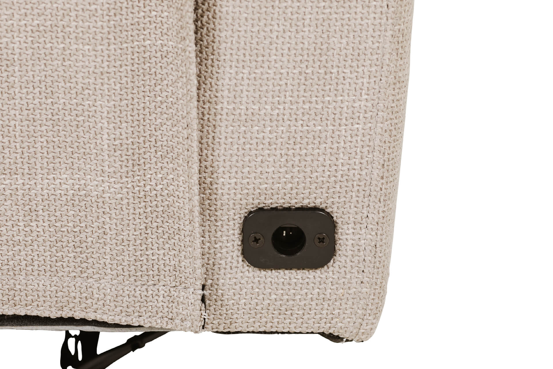 Russo 1 Seater Electric Recliner – Mushroom Fabric with USB Ports - Image 9