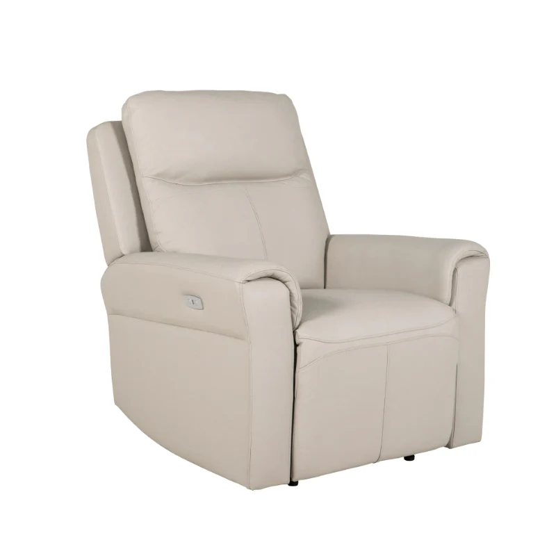 Russo 1 Seater Electric Recliner Chair – Stone with USB Ports