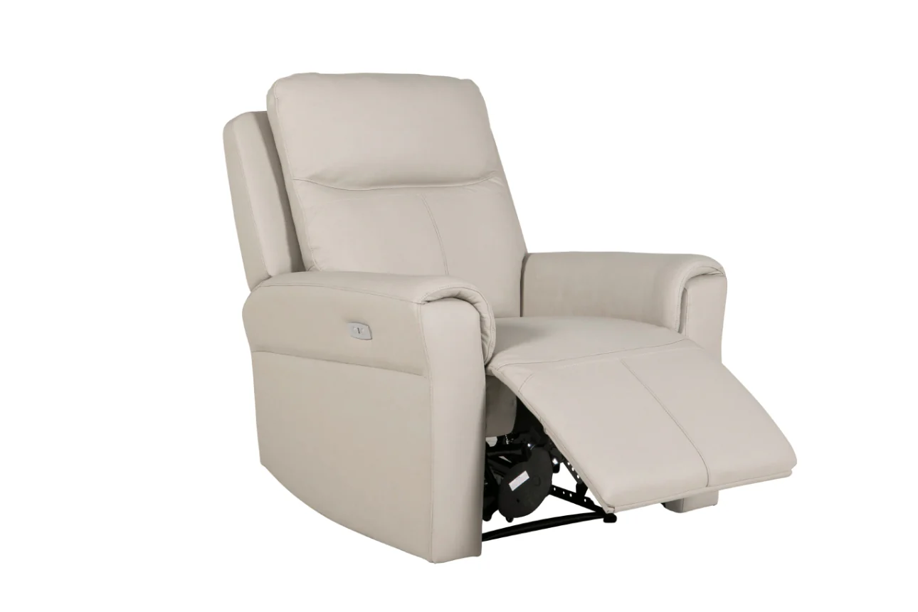 Russo 1 Seater Electric Recliner Chair – Stone with USB Ports - Image 3