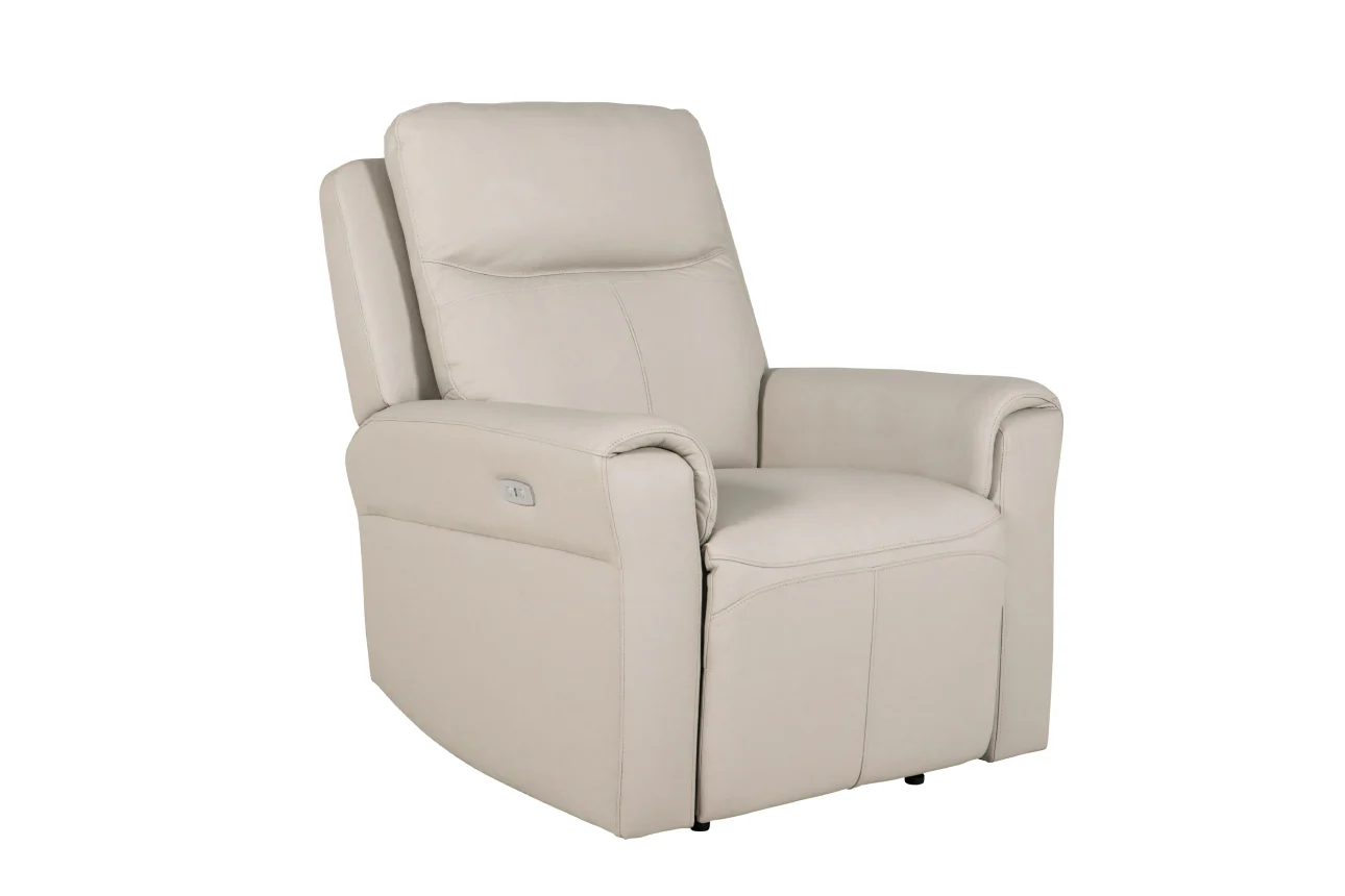 Russo 1 Seater Electric Recliner Chair – Stone with USB Ports - Image 4