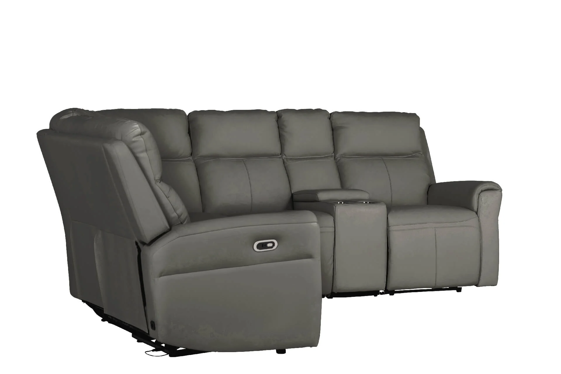 Russo Console Sectional – Ash Leather with Wireless Charger - Image 4