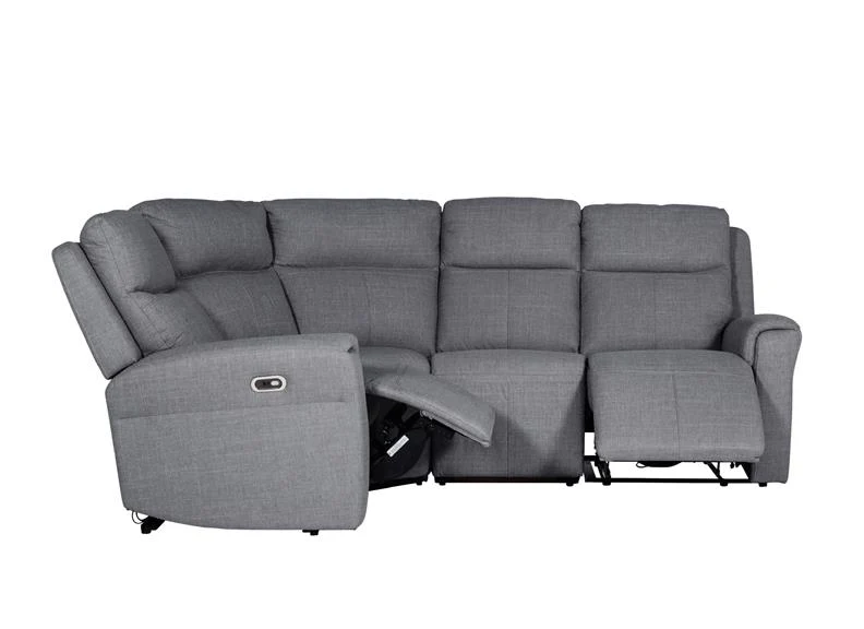 Russo Corner Group Electric Recliner – Charcoal Fabric with USB-C Port (4pcs)