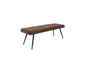 Sabena Fabric Bench – Ebony Upholstered with Black Metal Legs