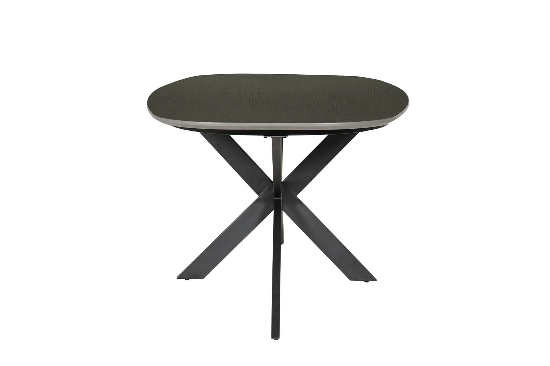 Sadia 2000 Oval Dining Table – Smoke Melamine Top with Black Metal Base - Image 3