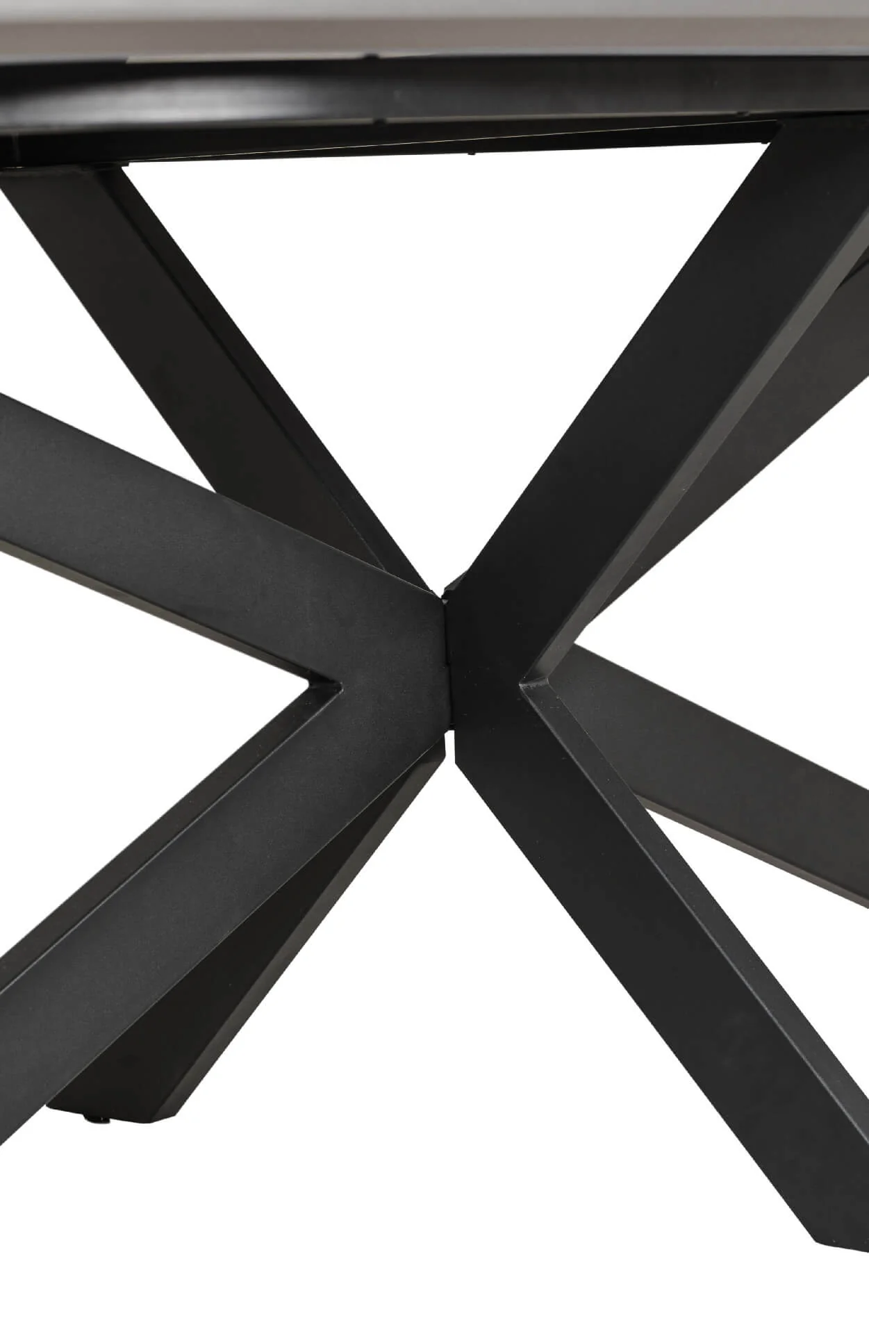 Sadia 2000 Oval Dining Table – Smoke Melamine Top with Black Metal Base - Image 6